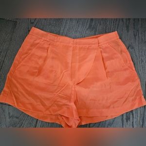 Tibi Silk Shorts | Neon Coral | Size 0 | EUC